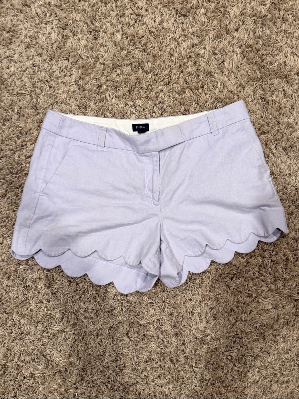 J. Crew Light Purple Scalloped Shorts